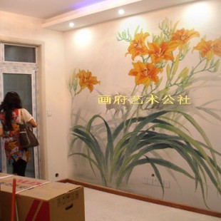 承接家装手绘墙手绘农村文化墙油画定制工程壁画